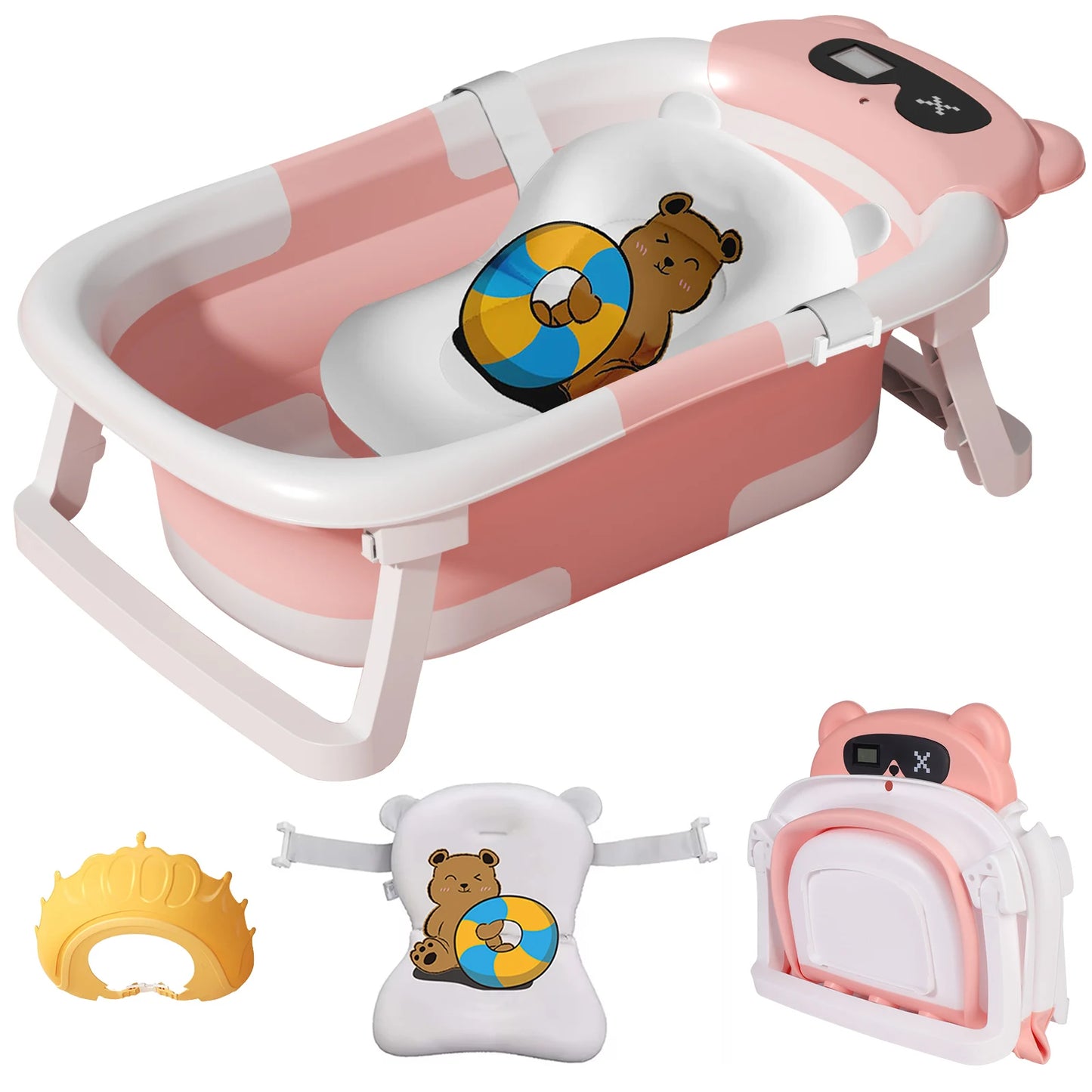 Eco Friendly Foldable Baby Bath Tub With Temperature Indicator