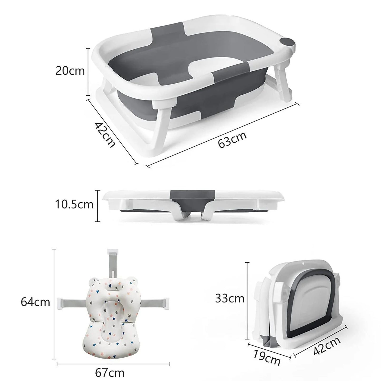 Eco Friendly Foldable Baby Bath Tub With Temperature Indicator