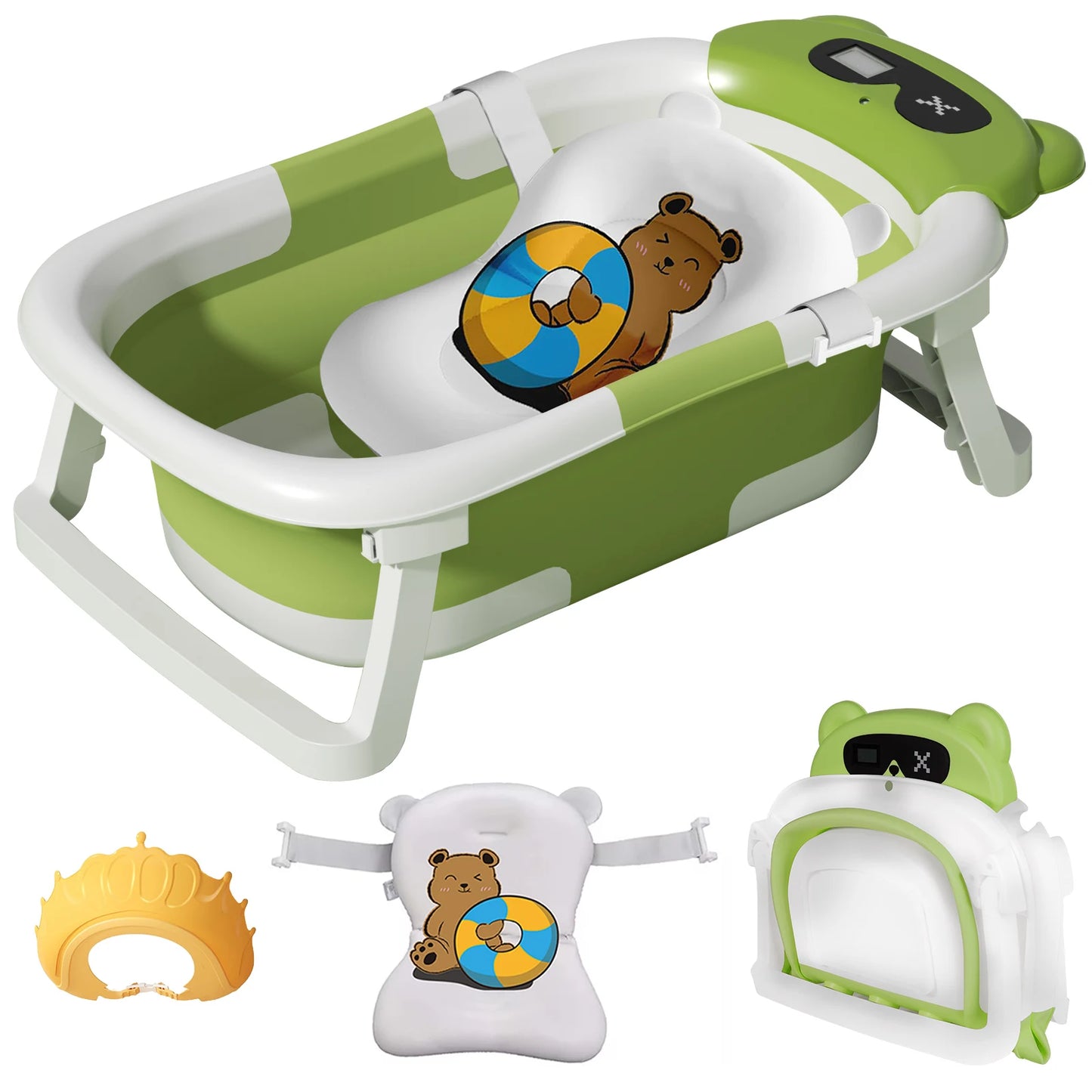 Eco Friendly Foldable Baby Bath Tub With Temperature Indicator
