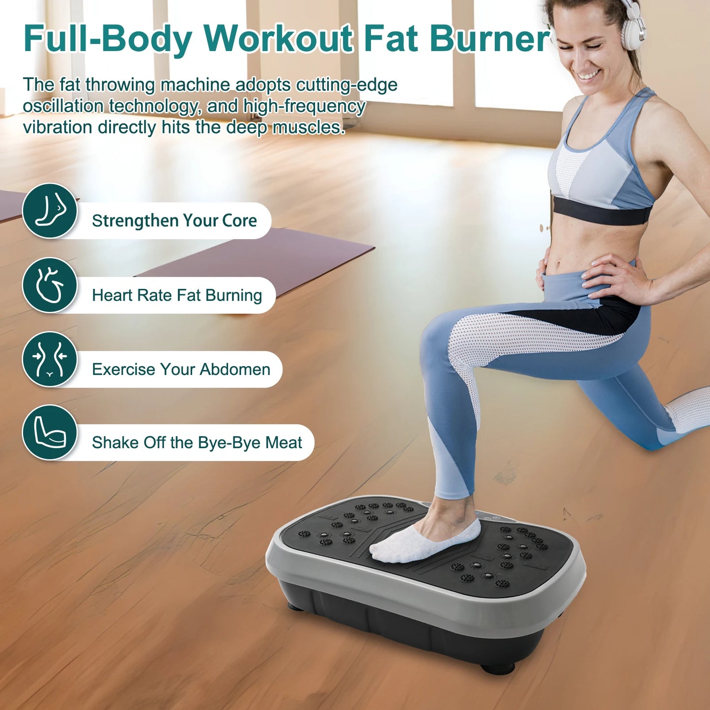 H Vibration Plate Exercise Machine Fat Burning Home Fitness