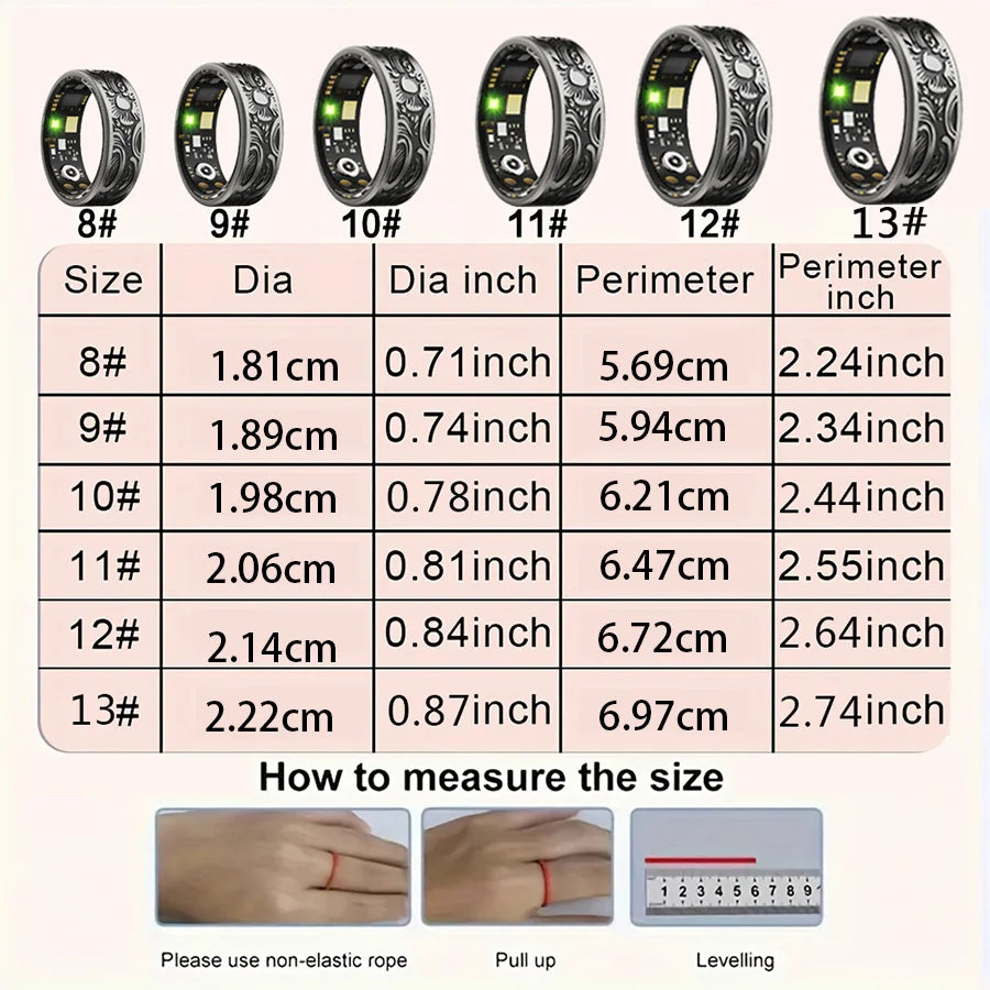 Smart Ring Fitness Tracker With Sleep Monitor Pedometer 20+ Modes
