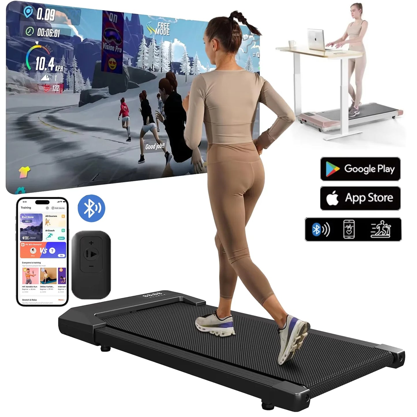 Driving 2.5HP Treadmill for Home Walking and Running 2in1
